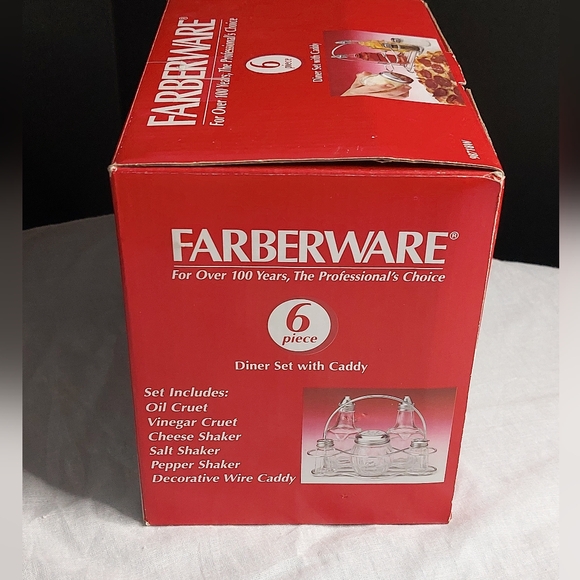 Farberware 6-Piece Retro Diner Condiment Set w/Caddy NIB - Picture 4 of 6
